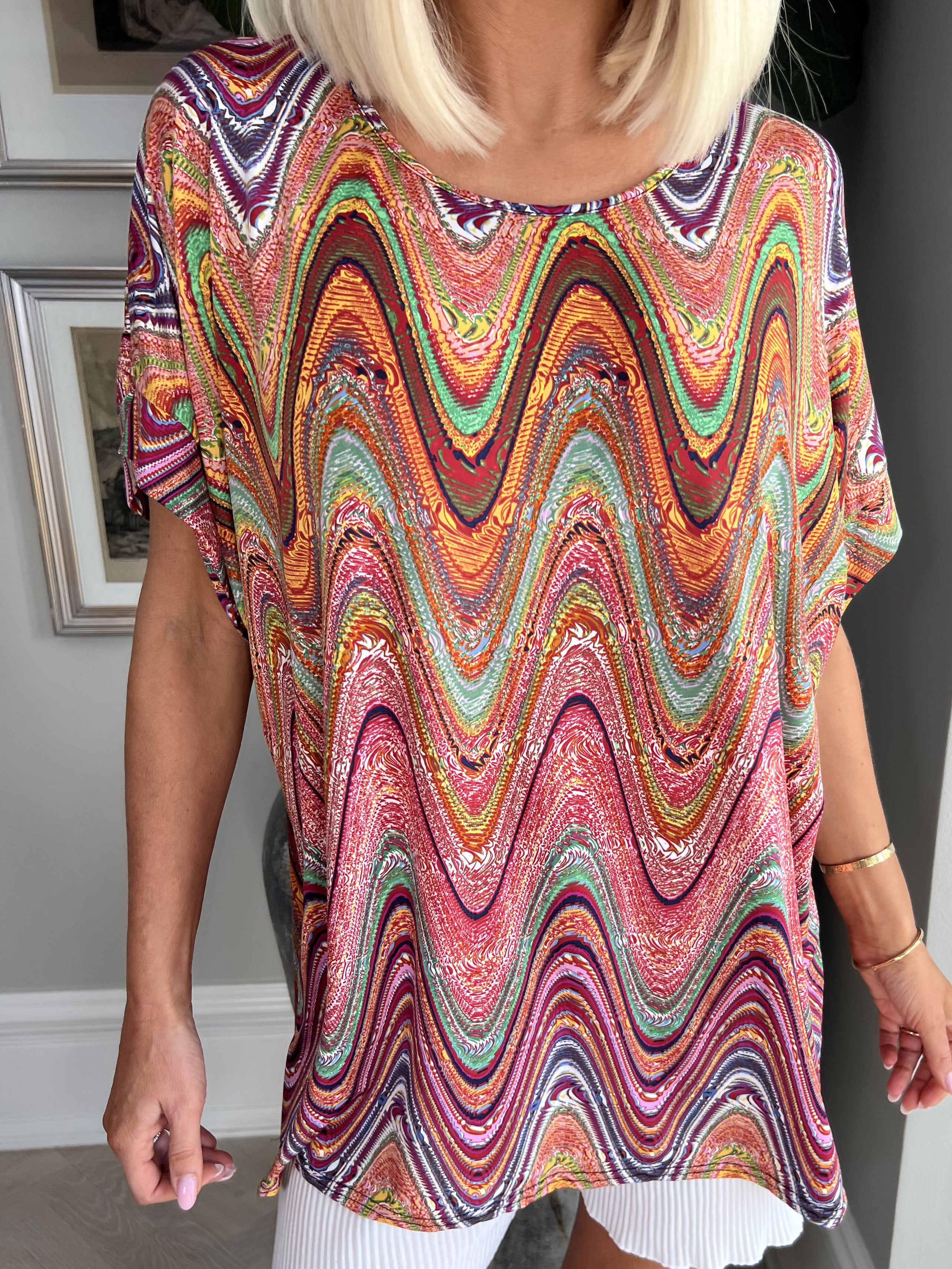 Indy - Mønstret blød bluse